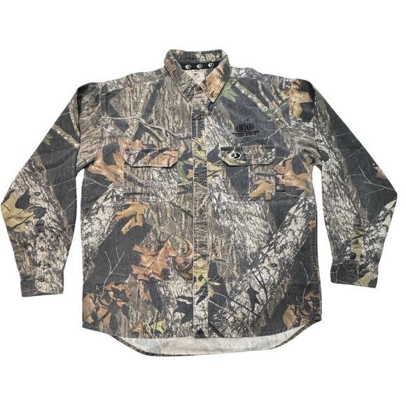 MOSSY OAK Heavy‎ Duty Camo Button-Down Shirt Mens Large Hunting Woodsman Sports - Picture 14 of 15